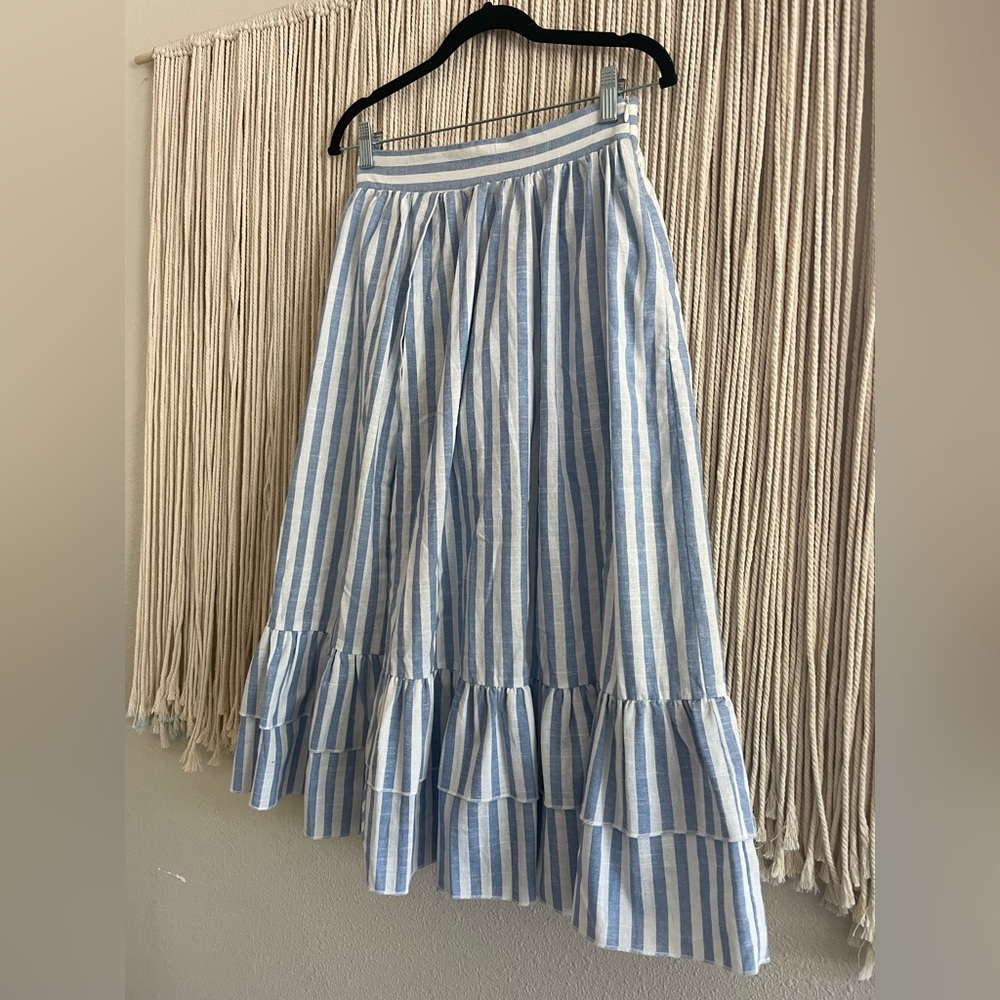 Long Skort w/ Slit 100% Cotton